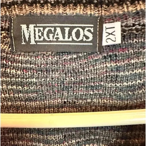 Megalos Sweater Men’s Size 2XT Knit  90s Made In USA - Picture 2 of 10